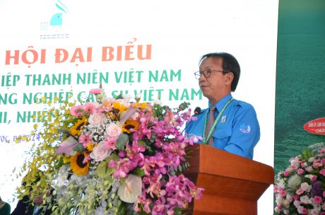 Anh Nguyễn Quang Thông - Phó Chủ tịch Hội LHTN VN, Tổng Biên tập Báo Thanh niên phát biểu tại Đại hội Hội LHTN VN VRG nhiệm kỳ 2019 – 2024.